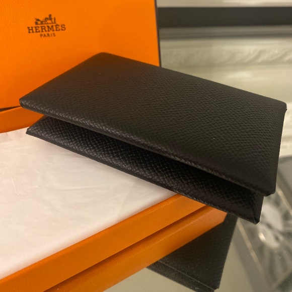 ❌SOLD❌Brand New Authentic Hermes Calvi Card Holder Wallet Epsom Calfskin Leather - Picture 6 of 7